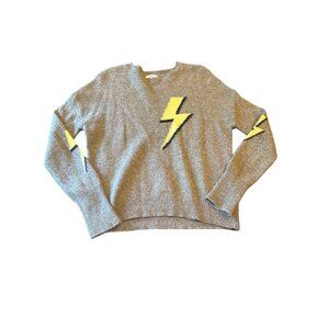 Rails Gray Lightning Bolt Sweater Soft Wool Cashmere Blend Knit Small S